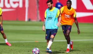 Messi entrena con normalidad mirando al Bayern de Múnich